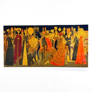 70s Italy 「Michi Sgorbigno」 painting art wooden panel