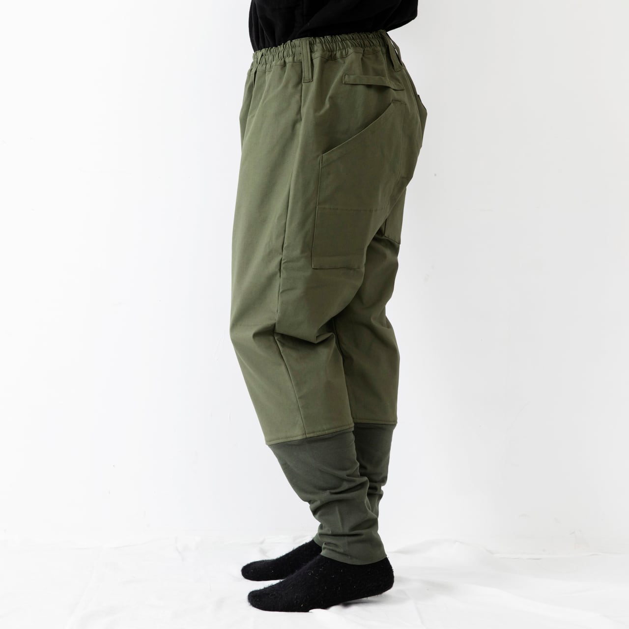 PT-56 作業もんぺまくる 裏付 伸縮斜子織 海松色 | SAGYO - 風景を