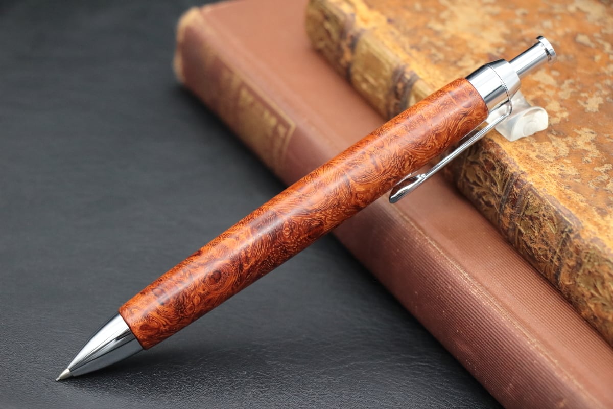 極上アンボイナバールゴールド金具シャーペン0.5mm 3c0294495193ea50ee13800655791d