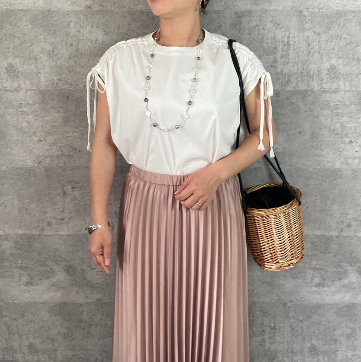 SALE￥2000off【小柄S】洗ってもプリーツそのまま♪ 1年中OK スラリと  