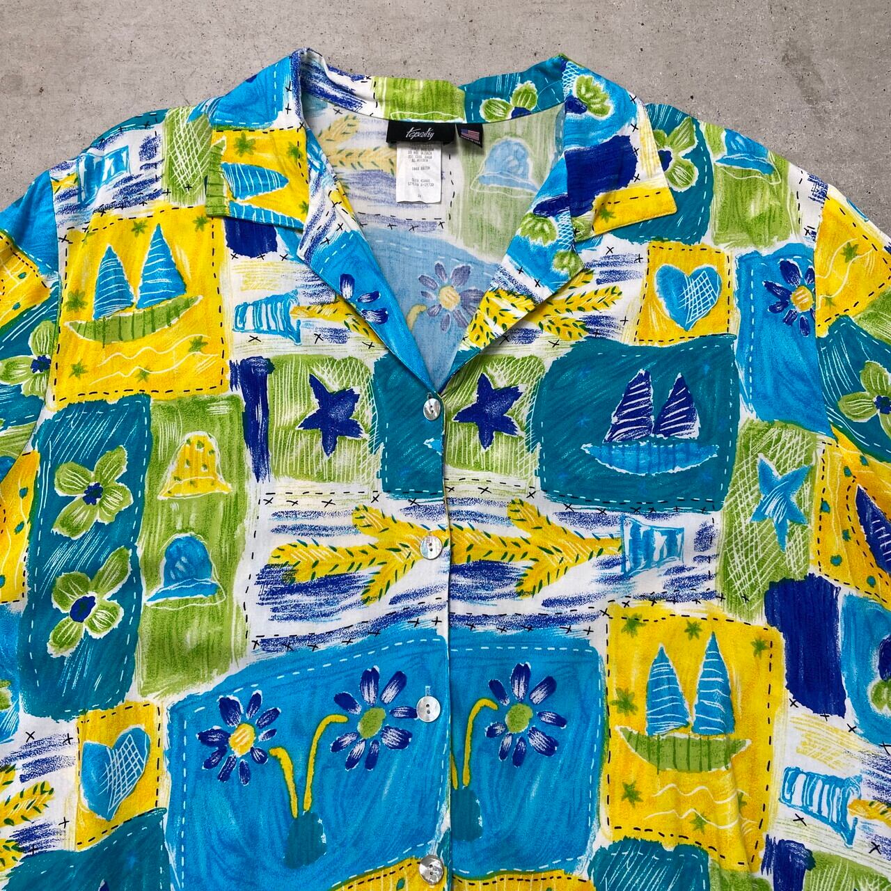 USA製 tapestry 半袖 レーヨン アロハシャツ メンズ3XL 古着 ビッグ