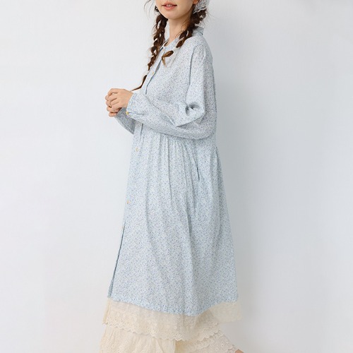 2色/小花柄センターボタンワンピ ・12568