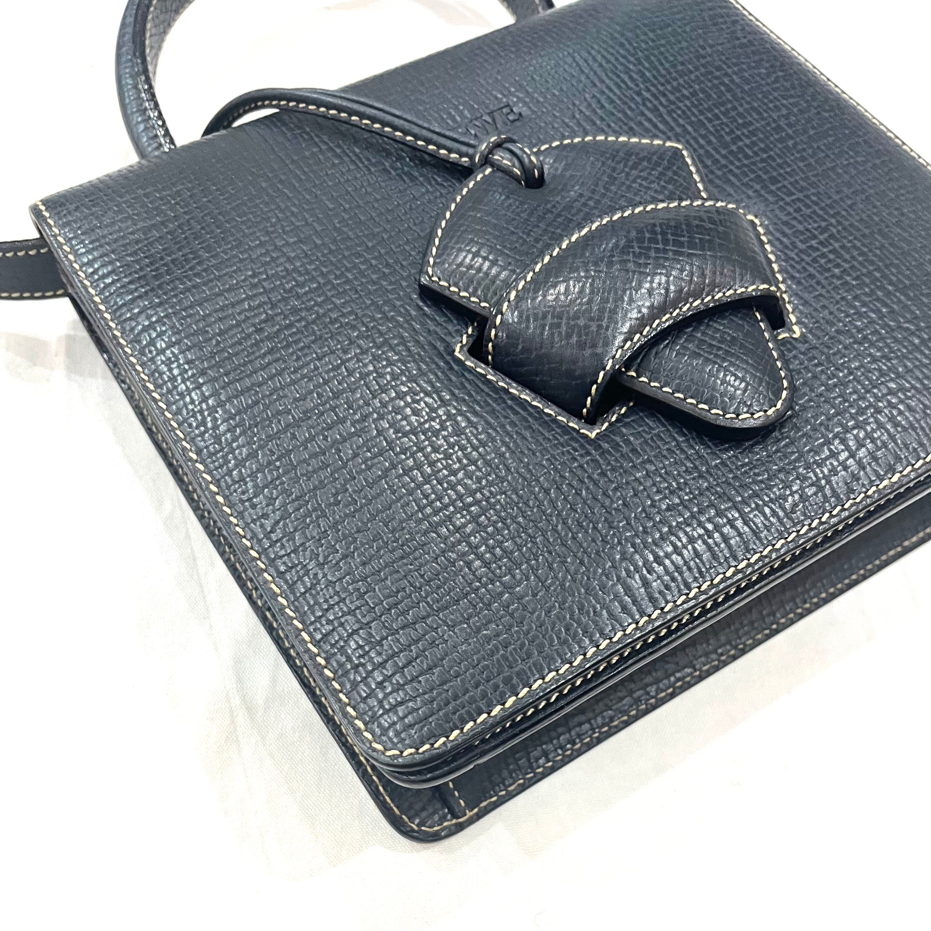 【希少・職人一点物】LOEWE ロエベ 本革バッグ スペイン製 LOEWE】2294 名門レザーメゾン。ロエベ スペイン製 2WAYレザー