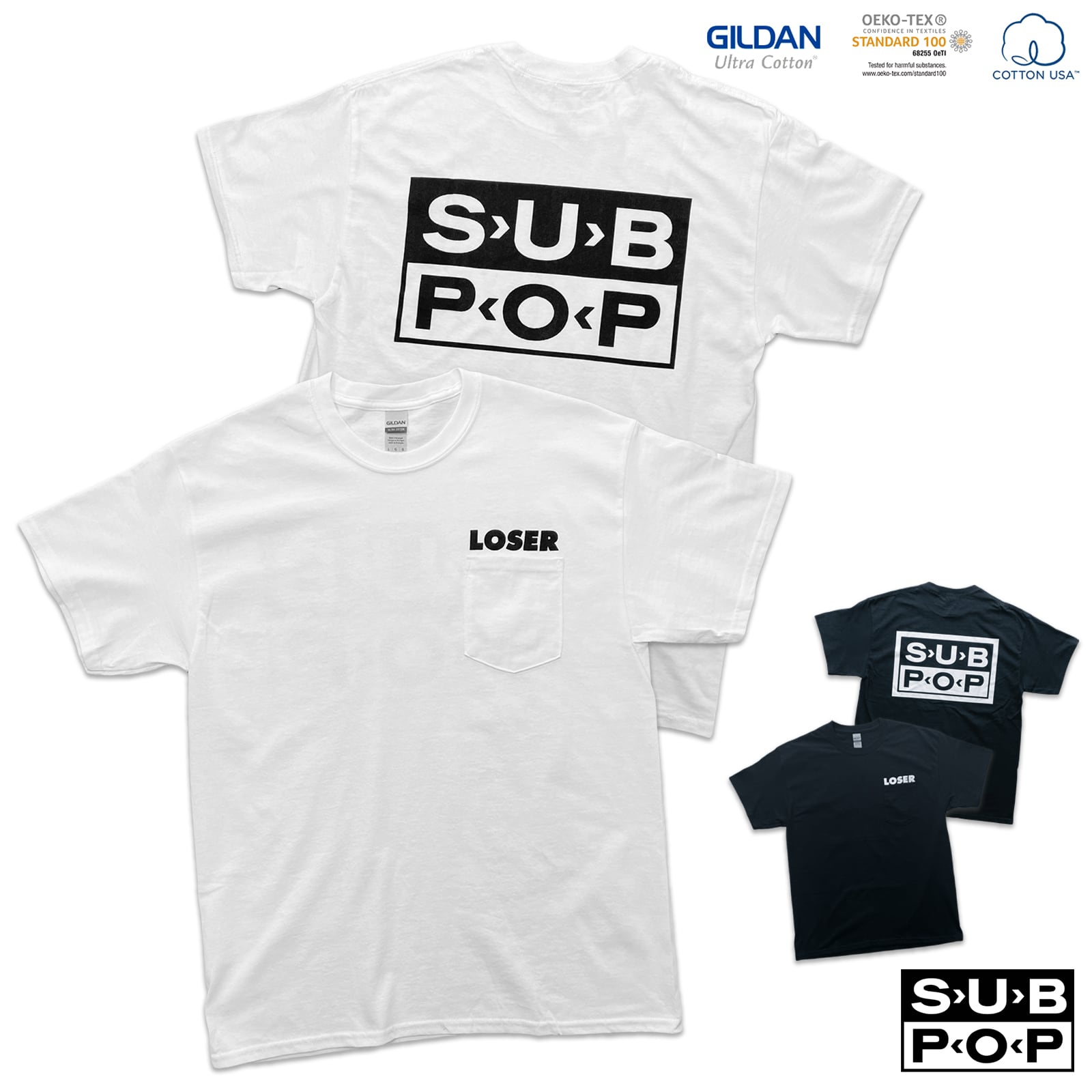 SUB POP 「LOSER 」 「オルタナ ロック グランジ バンド」 ポケTシャツ