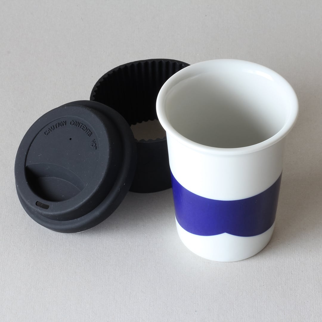 黒色 陶器製 蓋付きカップ Lid-cup（蓋付カップ）『山』（souzyu-en modern） 瀬戸焼 | 双寿園