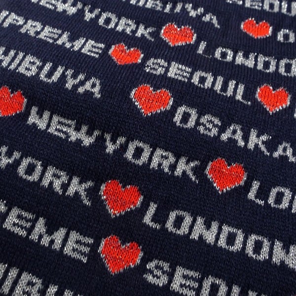 24FW Supreme Hearts Beanie Navy シュプリーム Supreme Hearts Beanie (FW24) - $40