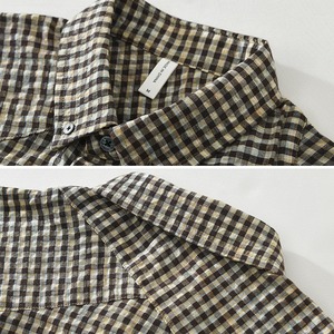 【M-3XL】Textured Check Short Sleeve Shirt / テクスチャード チェック 半袖 シャツ