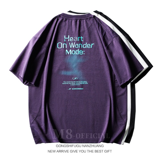 Sports Breathable Letter Print Short-Sleeve T-Shirt 3color M0834