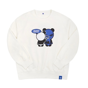 SALE 送料無料 【HIPANDA ハイパンダ】メンズ クルーネック スウェット トレーナー MEN'S CREW NECK SWEAT SHIRT / BLUE・WHITE