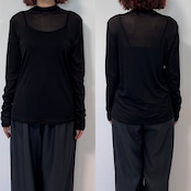ボトルネックメッシュシアーPO/ブラック