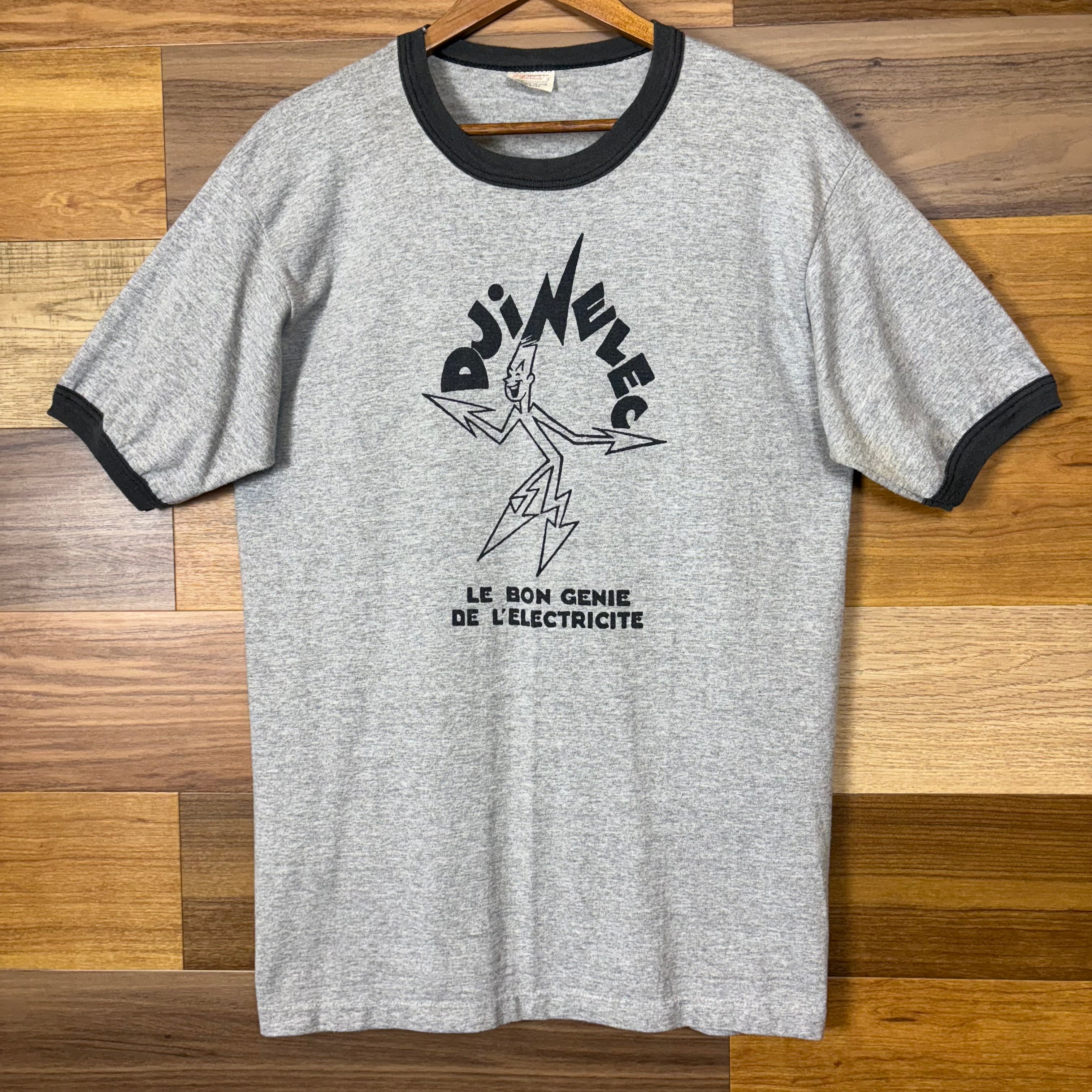 USA製 80s DJINELEC キャラクター プリント リンガーT-sh Tシャツ