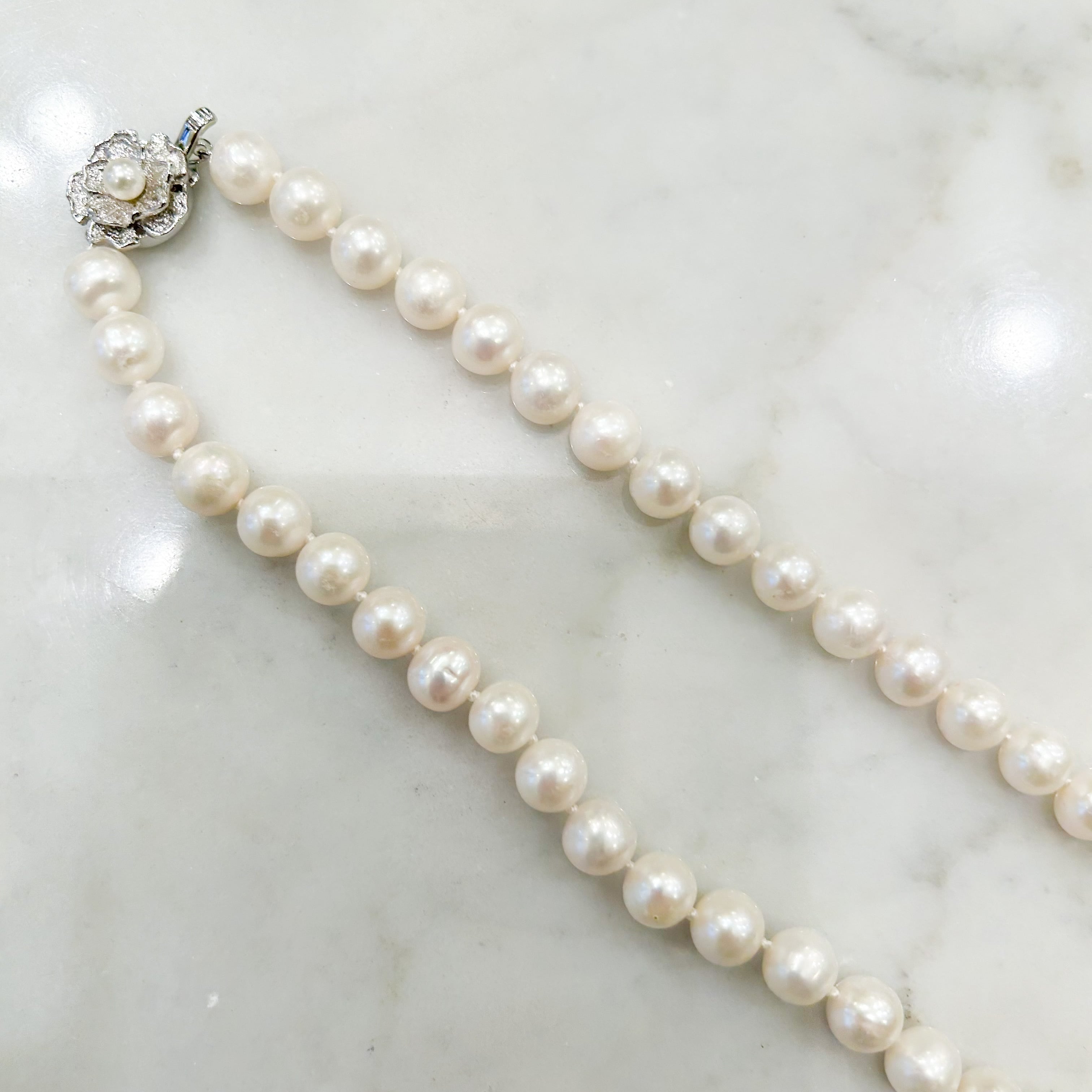 8〜8.5mmの真珠ショートネックレス（41.5cm） | Akio Mori
