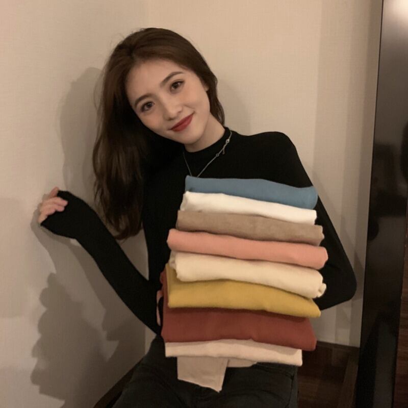 オータムカラーシャツ レディーススプリングスリムトップス Tシャツ ウィンター ロング 春物 秋物 冬物 YY-ファッション43645004557