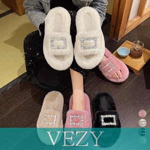 ファーサンダル レディースファースリッパ ふわふわ ぺたんこ 履きやすい コンフォートサンダル もこもこ お洒落 厚底サンダル ルームシューズ 室内室外 滑り止め 靴 シューズ VEZY ベジー  ItemNo.【19943193】