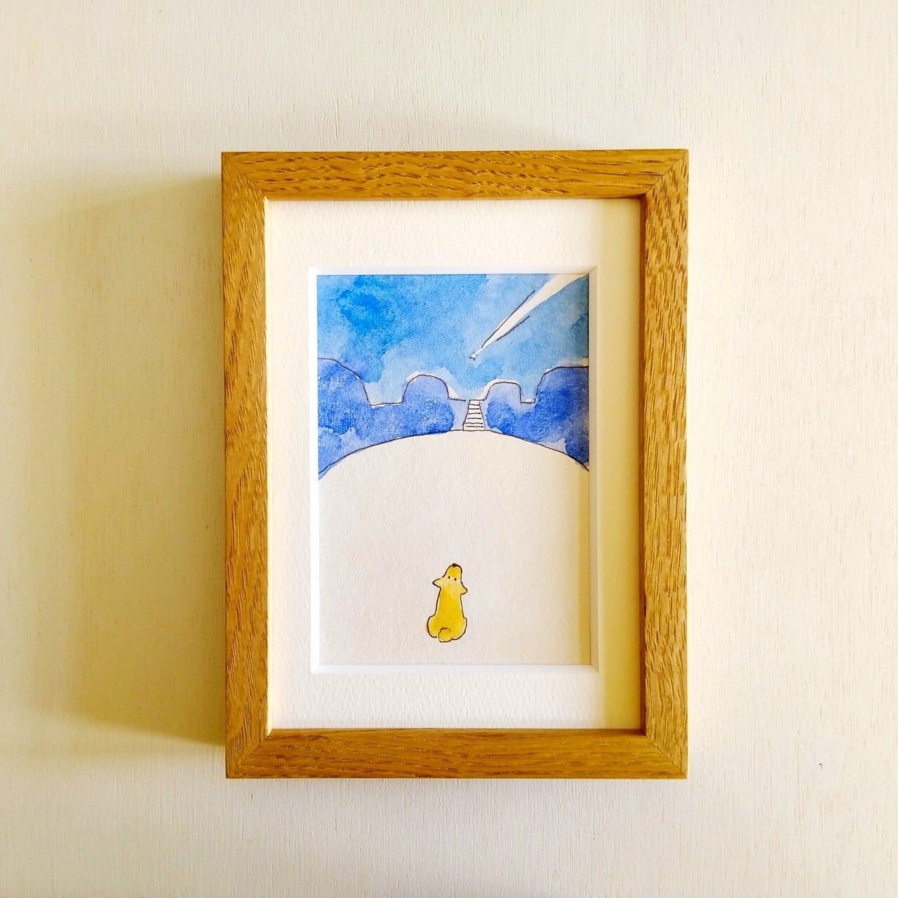プルメリア 原画 ※木製額縁入り(2Lサイズ）花の絵・イラスト