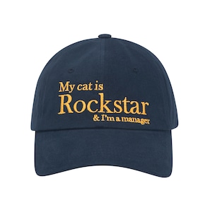 [ JOEGUSH ] My cat is Rockstar Baseball cap (Navy) 正規品 韓国ブランド 韓国代行 韓国通販 韓国ファッション キャップ 帽子