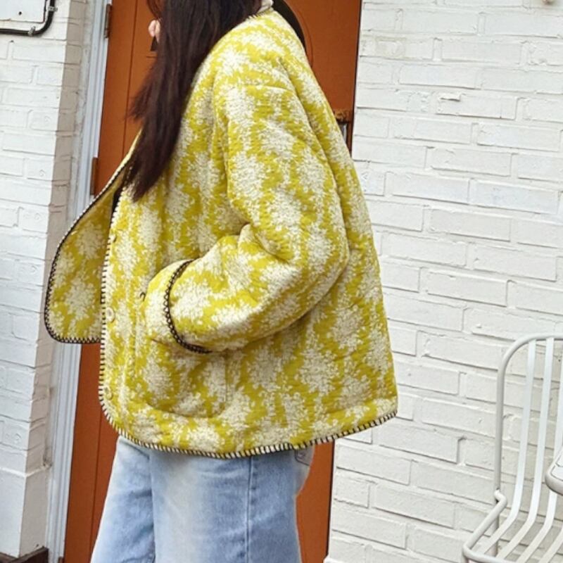 Stitch Detail Jacquard Short Jacket S0424