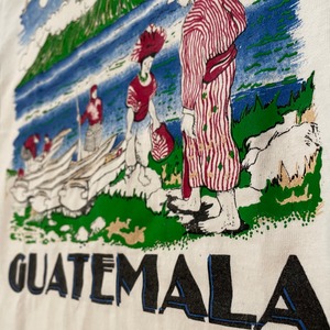 【USA古着】90s プリントTシャツ イラスト シングルステッチ 地名 GUATEMALA us古着