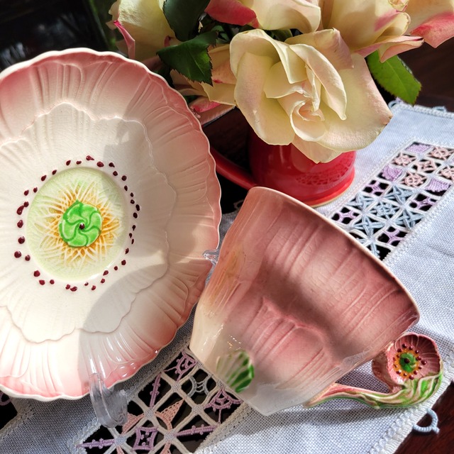 【スタッフォード】フラワーハンドル　カップ＆ソーサー