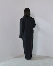 i’m here - GRANDPA Linen Jacket :Black|ダブルブレスト/立体3面ドッキング/“だまし絵”の前立て