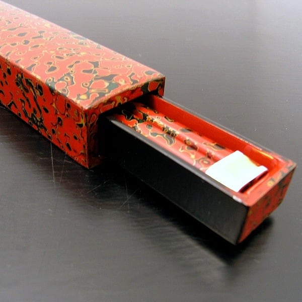 津軽塗（唐塗）バカ塗り・箸と箸箱のセット・No.150304-14・梱包サイズ