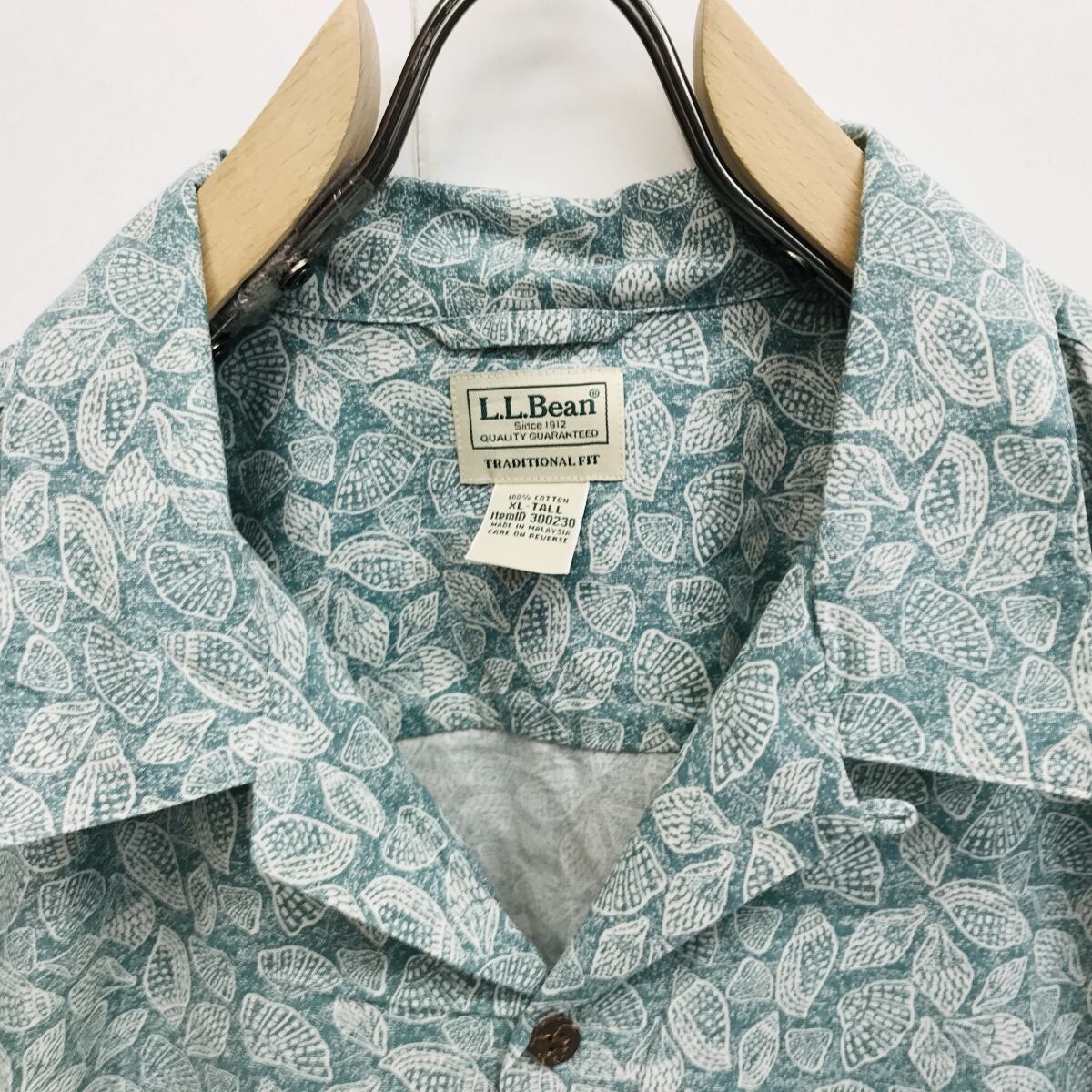 ビンテージ　90s LLBEAN レディースM アロハシャツ　半袖シャツ　総柄