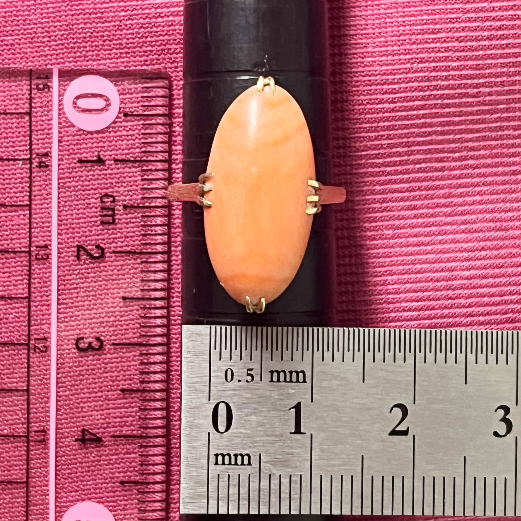 昭和ジュエリー 桃色珊瑚 サンゴ リング K18 ヴィンテージ 昭和レトロ