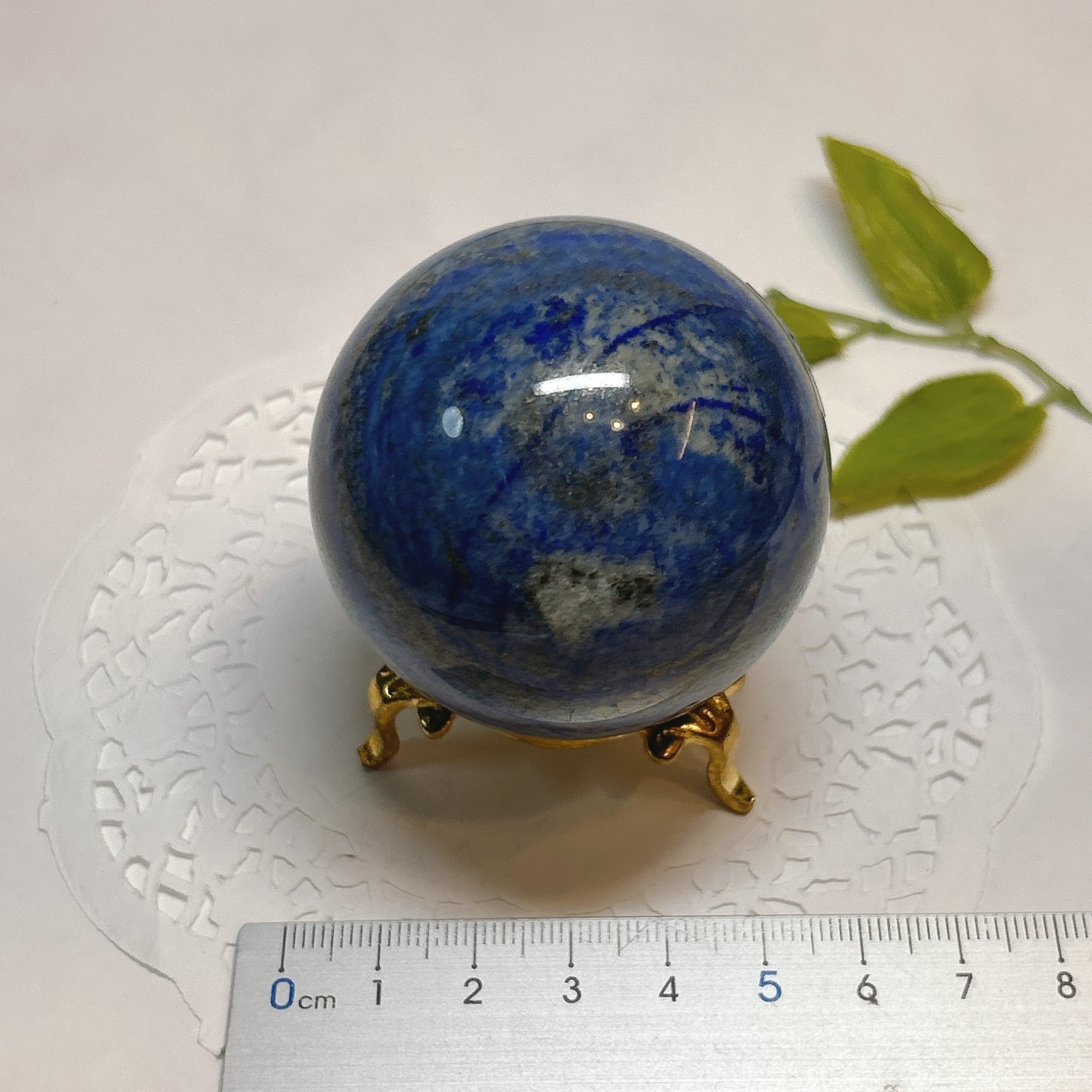 17904】 ラピスラズリ 球 52㎜ ラピスラズリ球 スフィア 黄鉄鉱