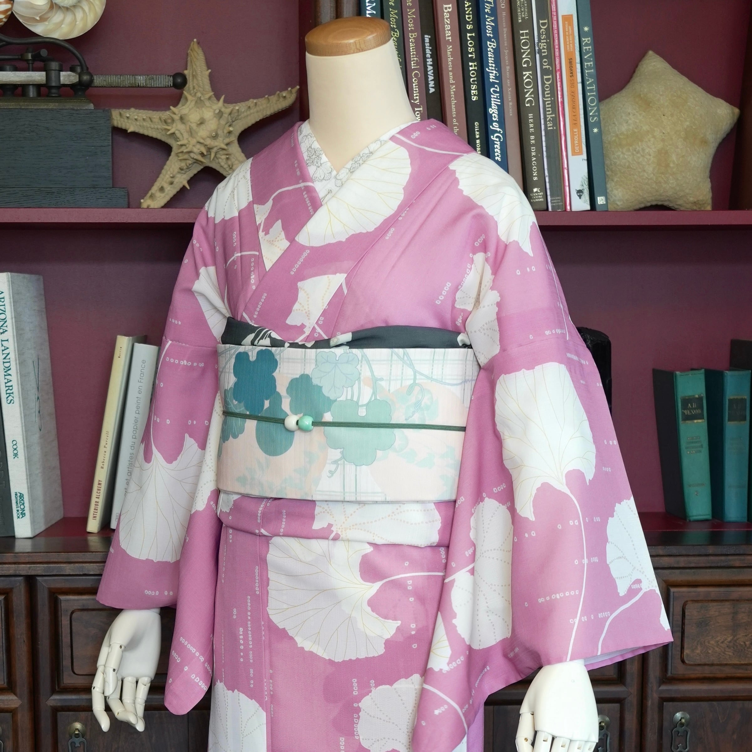 ちょこ様　百葉堂　夏名古屋帯　流水燕　青磁　安野モヨコ　緑　浴衣　着物　絽　紗 ちょこ様 百葉堂 夏名古屋帯 流水燕 青磁 安野モヨコ 緑 浴衣 着物 絽
