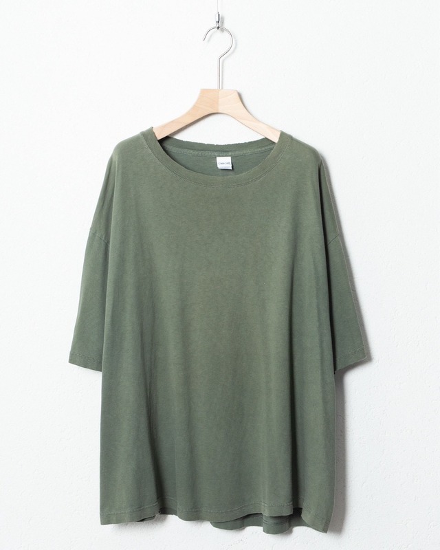good fade & damaged blank T-shirt / COLOR:KHAKI