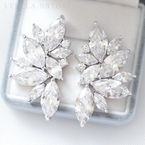 【OUTLET】キュービックジルコニア ウェディングピアス&イヤリング シャンティ シルバー