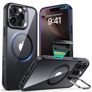 【努力特価】【デザイン受賞シリーズ！】ESR iPhone 16 Pro ケース Magsafe対応 カメラコントロール 米軍MIL規格の保護 耐黄変 耐衝撃 隠れスタンド いPhone16Pro ケース スマホケース 傷防止背面 iPhone16 Pro ケース対応 アイフォン 16 プロ対応 いphone16 Pro ケース 対応 Classicシリーズ クリア_ブラック