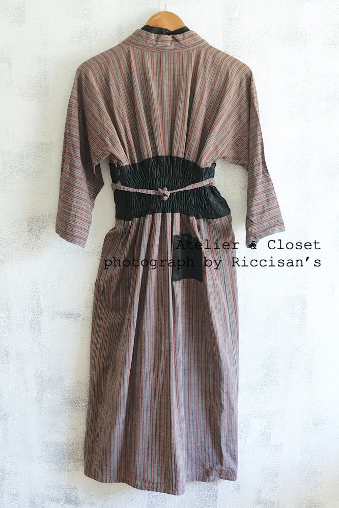 着物リメイクワンピース大正ロマンレトロ浴衣和柄 Atelier Riccisan S