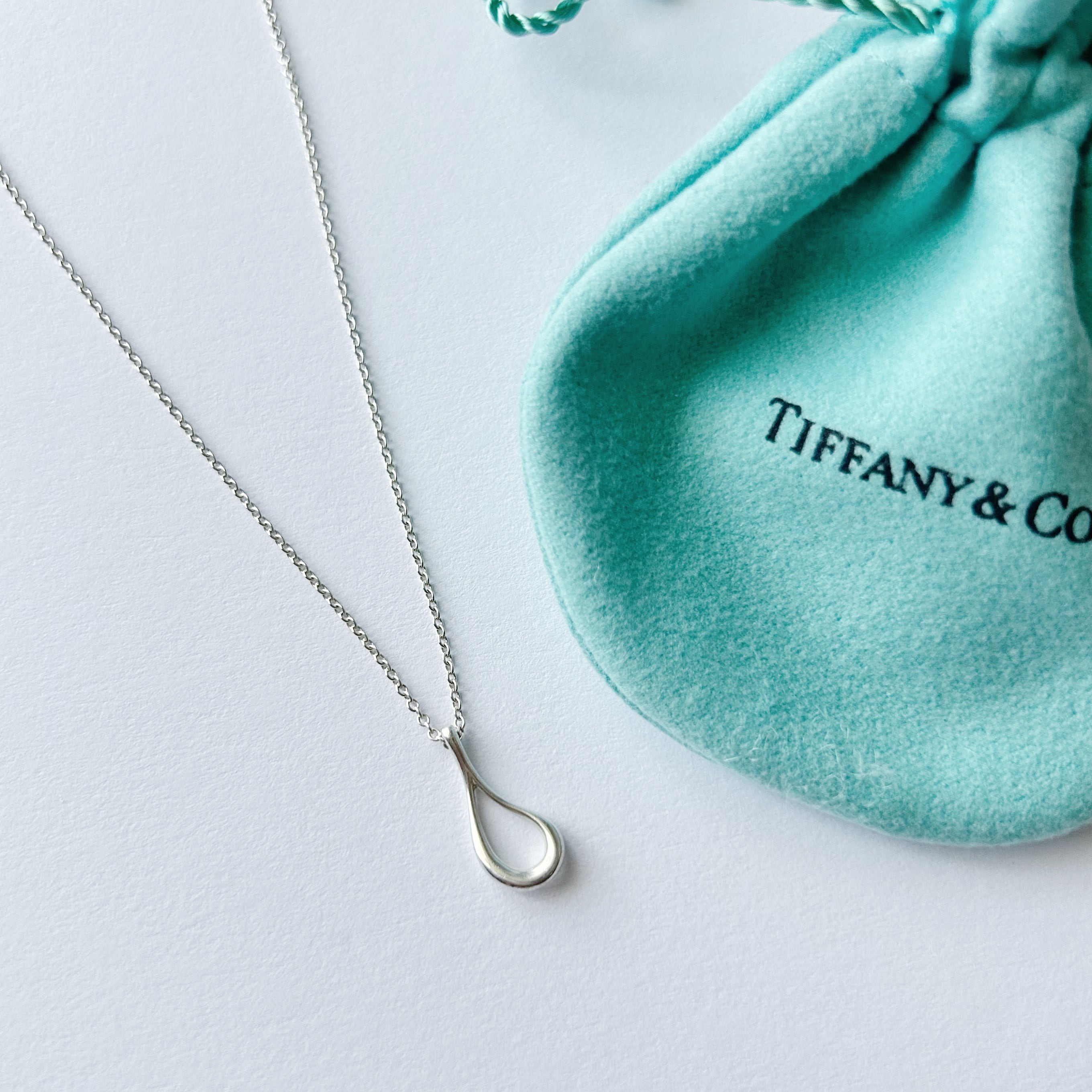 【T7133】Tiffany&Co. teardrop necklace/silver925/ティファニー/ネックレス