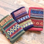 ネパール ゲリ織り  カラフルお財布 3つ折り  タイで縫製