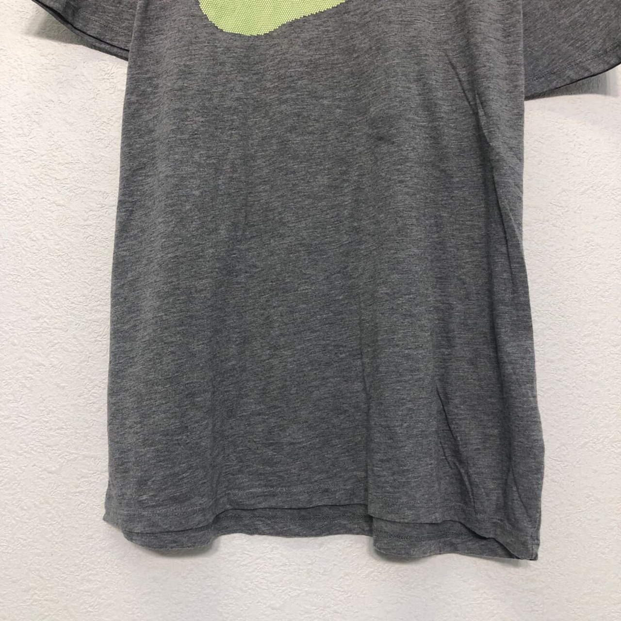 NIKE 半袖 ロゴ Tシャツ ナイキ L グレー ネオンイエロー プリント 