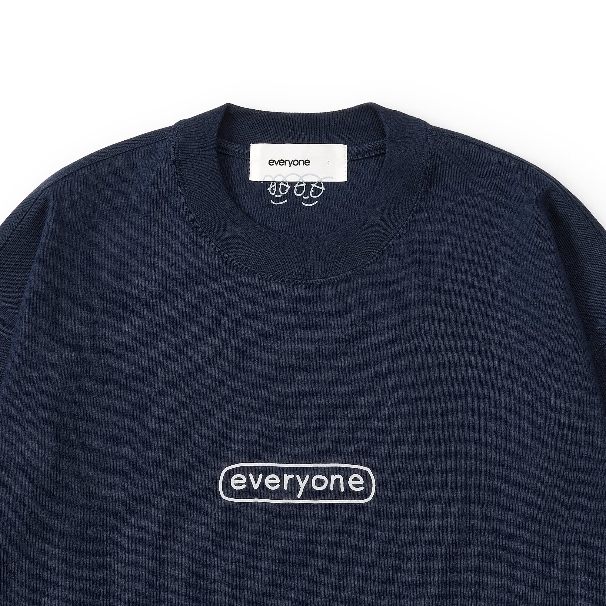 everyone j.30000 sketchy logo long sleeve tee shirt (NAVY) | everyone