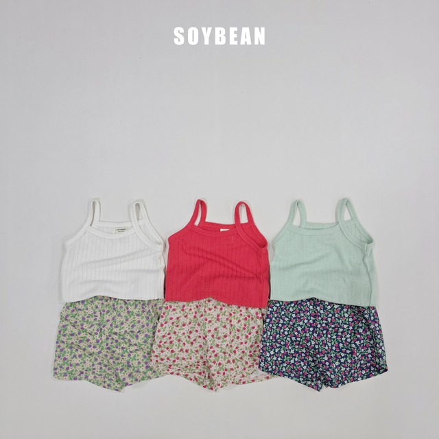 strawberry flower sleeveless set【soybean】※7月中旬発送予定