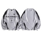 Unisex jersey deconstructed letter print sporty silver wear (NC329)