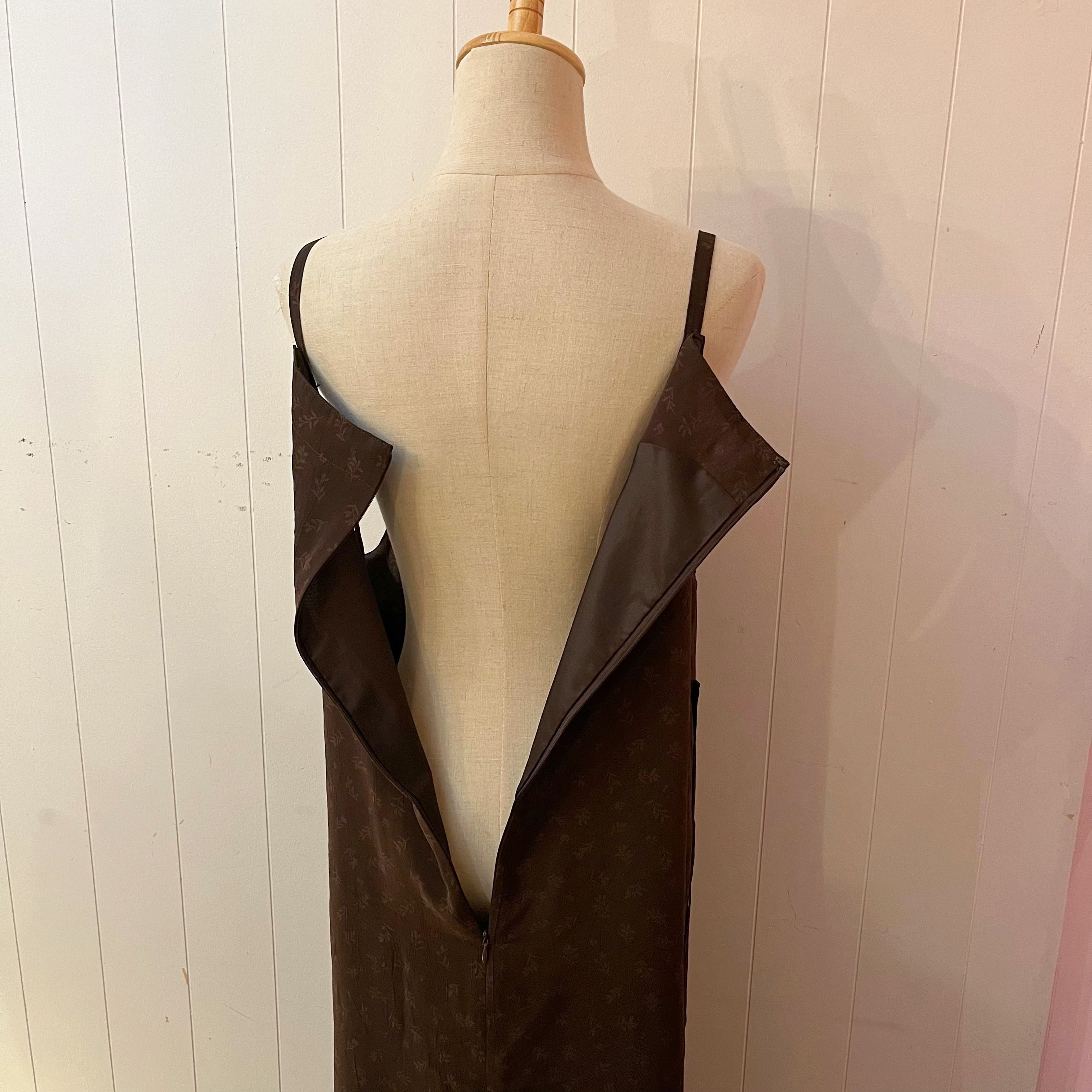 brown camisole sheer one-piece