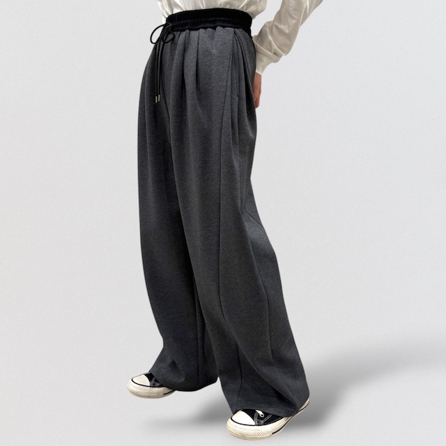 PASSIONE side tuck sweatpants wide pants