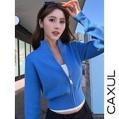 ジップアップ カーディガン/3color