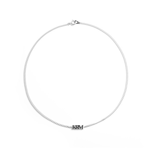 KRM logo charm silver necklace