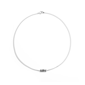 KRM logo charm silver necklace