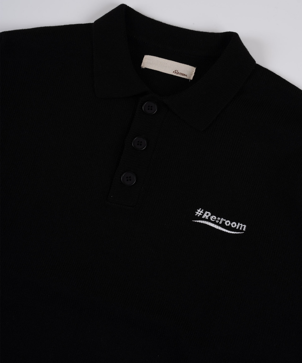 【#Re:room】LOGO EMBROIDERY BIG KNIT POLO SHIRT［REK129］