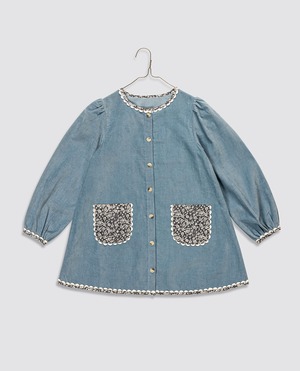 送料無料 Little Cotton Clothes/Velvet Jules Dress in Eggshell