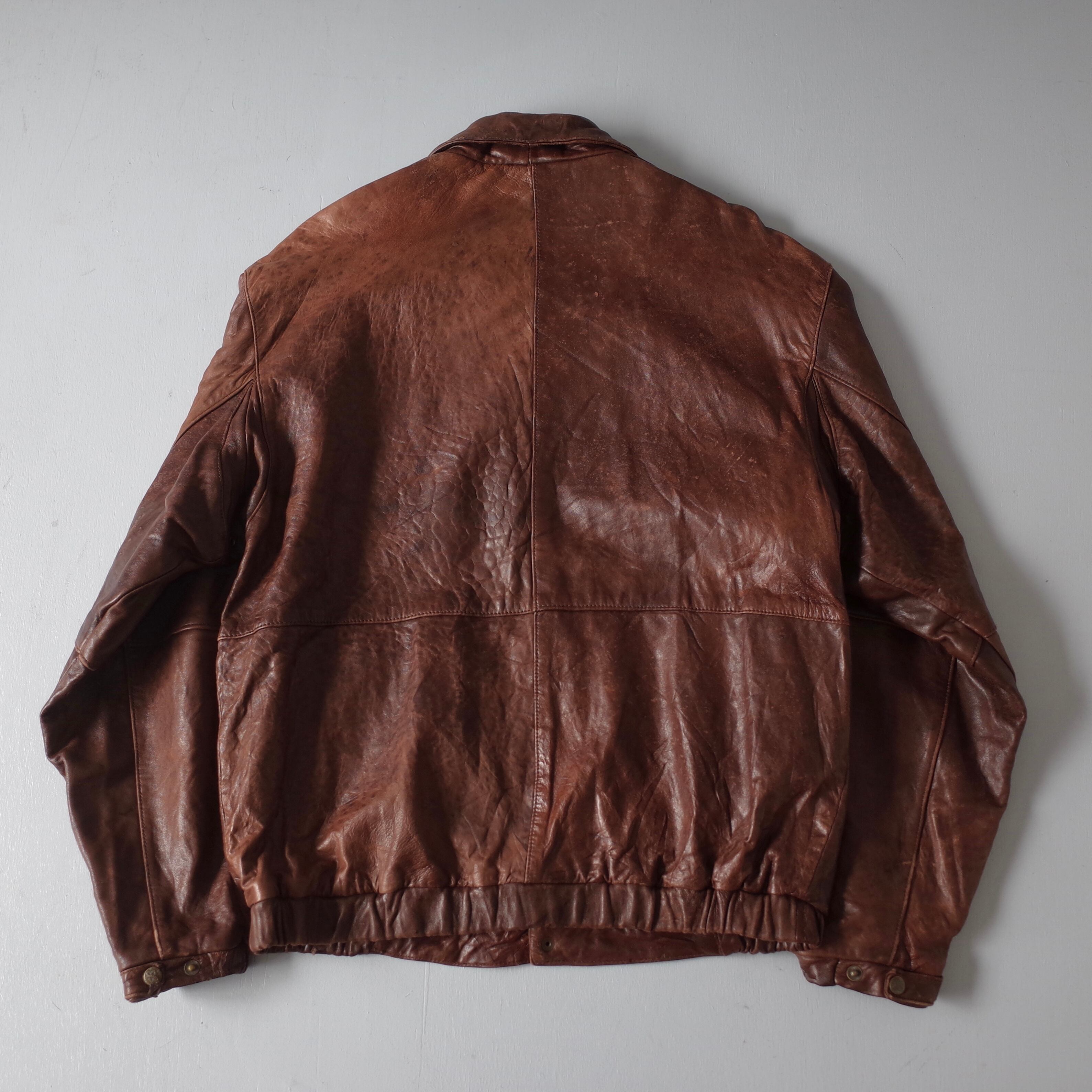 美品✨90's Eddie Bauer カウレザージャケット　A-2 S 茶色 VINTAGE】 