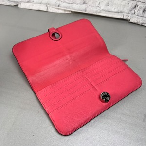 HERMES エルメス ドゴン レザー 長財布 ピンク A-14291