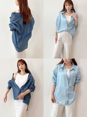 デニムライクシアーシャツ　¥6,200+tax