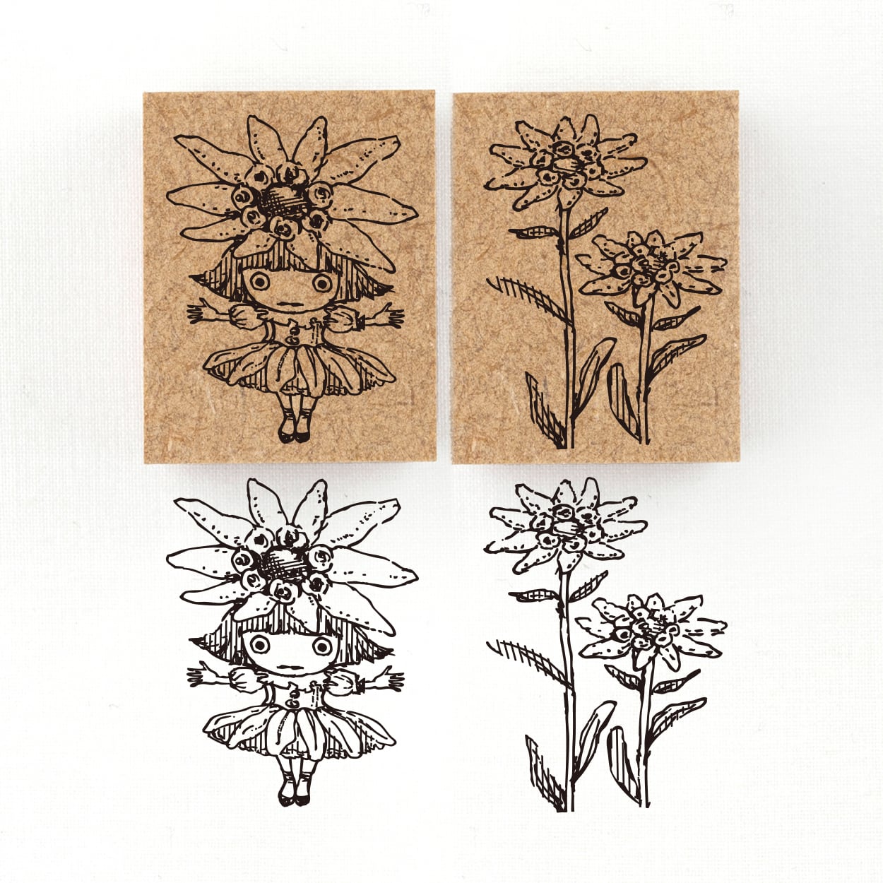 『エーデルワイスの精霊 エデル Edel』花の精霊フローラニマ達のスタンプ 26×34mm